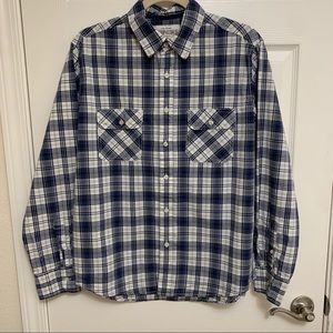 Aeropostale button down men’s classic blue plaid, collared, long sleeve shirt, M